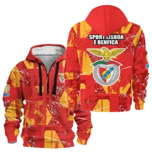 Street-Style Hoodie Half Zipper, Modern Sports Logo HVN1083