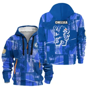 Athletic Half-Zip Hoodie, Team-Style Logo Print Hoodie Gift For Football Fans HVN1083