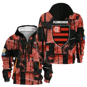 Casual Sports Hoodie Half Zipper, Modern Logo Detail Printing HVN1083