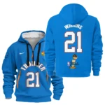 Street-Style Hoodie Half Zipper, Modern Sports Logo HVN1087