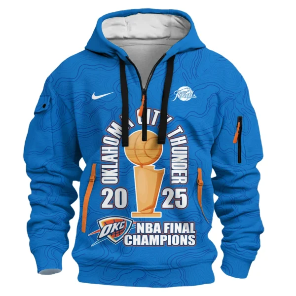 Athletic Half-Zip Hoodie, Team-Style Logo Print Hoodie Gift For Football Fans HVN1089 - Image 2
