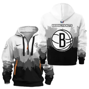 Street-Style Hoodie Half Zipper, Modern Sports Logo HVN1094