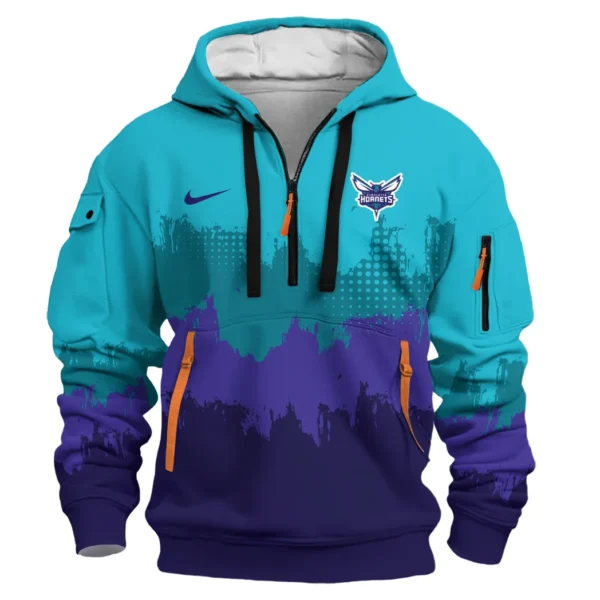Athletic Half-Zip Hoodie, Team-Style Logo Print Hoodie Gift For Football Fans HVN1094 - Image 2