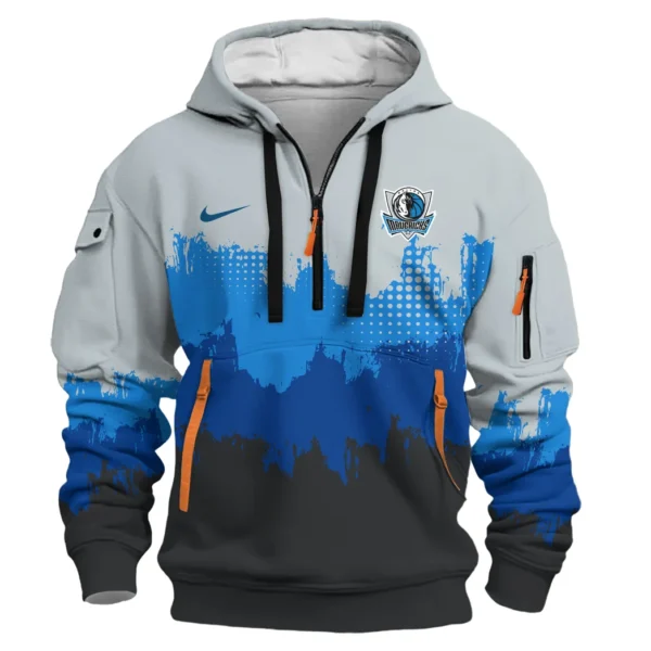 Casual Sports Hoodie Half Zipper, Modern Logo Detail Printing HVN1094 - Image 2
