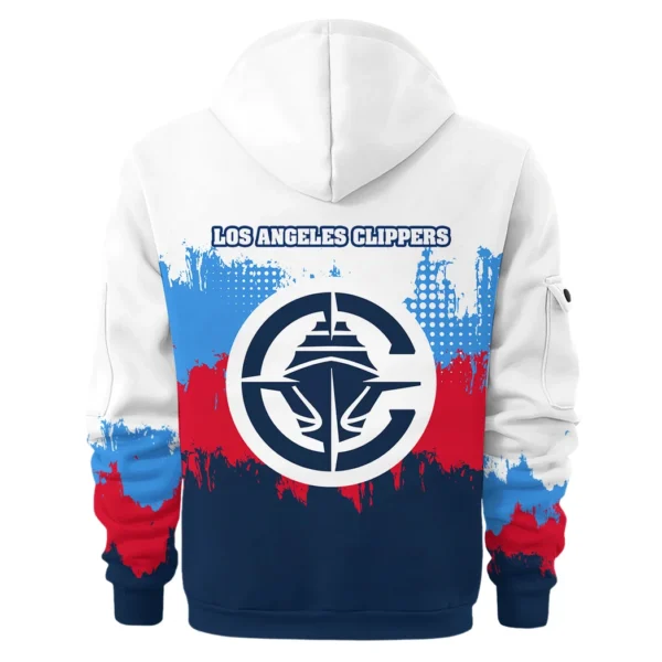 Street-Style Hoodie Half Zipper, Modern Sports Logo HVN1094 - Image 3