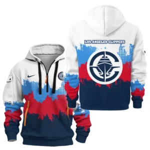 Street-Style Hoodie Half Zipper, Modern Sports Logo HVN1094