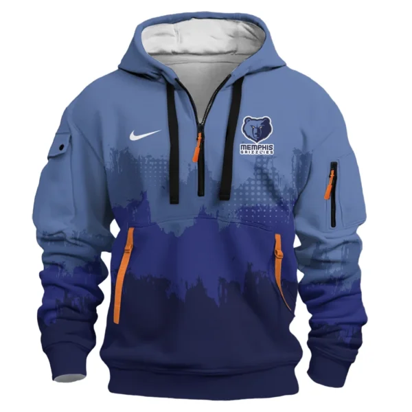 Athletic Half-Zip Hoodie, Team-Style Logo Print Hoodie Gift For Football Fans HVN1094 - Image 2