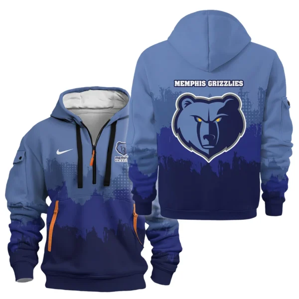 Athletic Half-Zip Hoodie, Team-Style Logo Print Hoodie Gift For Football Fans HVN1094