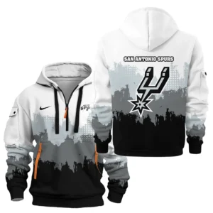 Athletic Half-Zip Hoodie, Team-Style Logo Print Hoodie Gift For Football Fans HVN1094