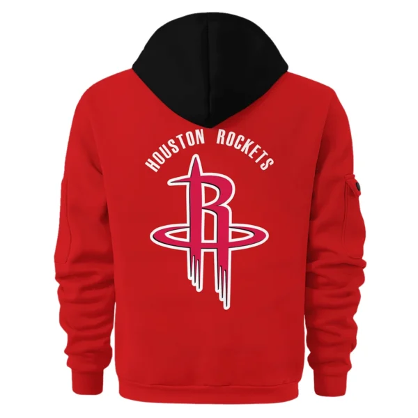 Street-Style Hoodie Half Zipper, Modern Sports Logo HVN1095 - Image 3