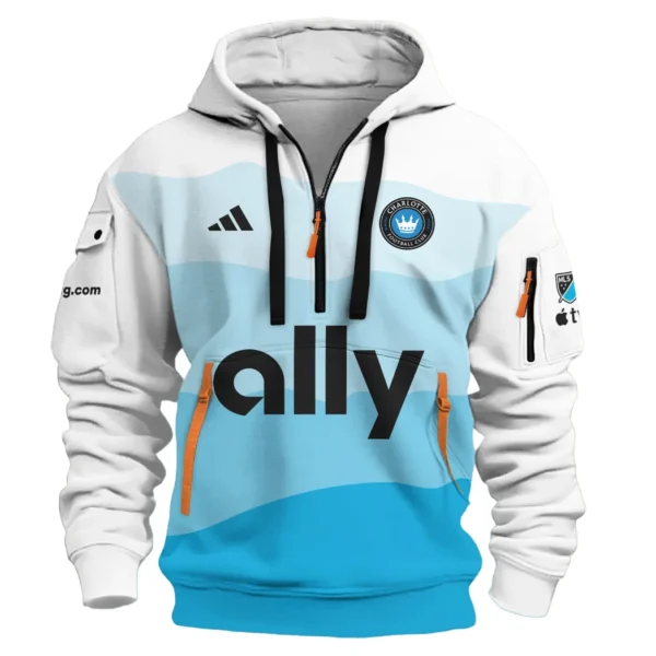 Athletic Half-Zip Hoodie, Team-Style Logo Print Hoodie Gift For Football Fans HVN1096 - Image 2