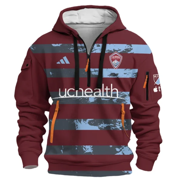 Casual Sports Hoodie Half Zipper, Modern Logo Detail Printing HVN1096 - Image 2
