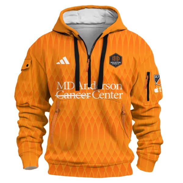 Everyday Hoodie Half Zipper, Athletic-Inspired Logo HVN1096 - Image 2