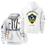 Street-Style Hoodie Half Zipper, Modern Sports Logo HVN1096