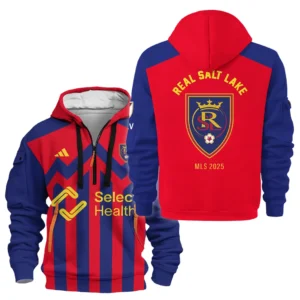 Street-Style Hoodie Half Zipper, Modern Sports Logo HVN1096