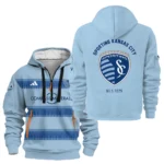 Athletic Half-Zip Hoodie, Team-Style Logo Print Hoodie Gift For Football Fans HVN1096