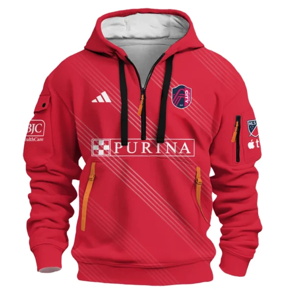 Casual Sports Hoodie Half Zipper, Modern Logo Detail Printing HVN1096 - Image 2