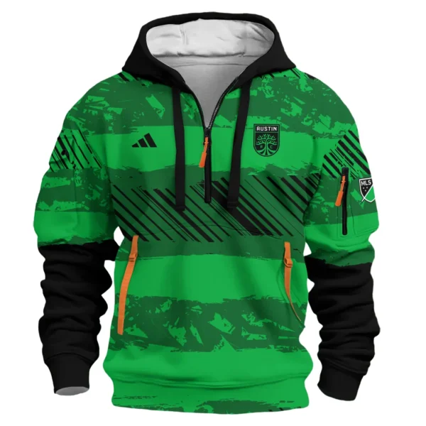 Lightweight Sports Hoodie Half Zipper, Unique Logo Print HVN1097 - Image 2