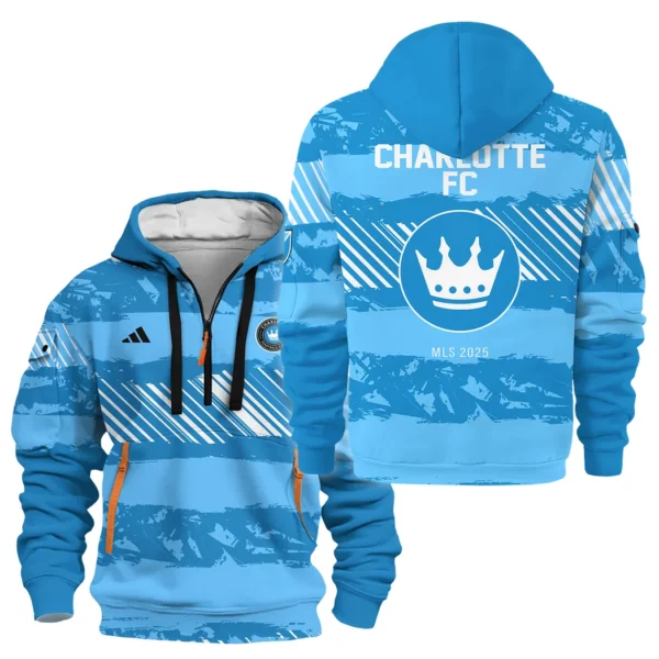 Athletic Half-Zip Hoodie, Team-Style Logo Print Hoodie Gift For Football Fans HVN1097
