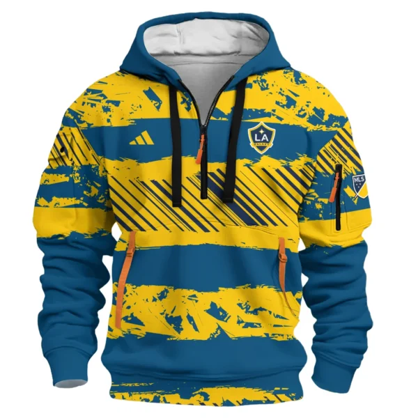 Street-Style Hoodie Half Zipper, Modern Sports Logo HVN1097 - Image 2