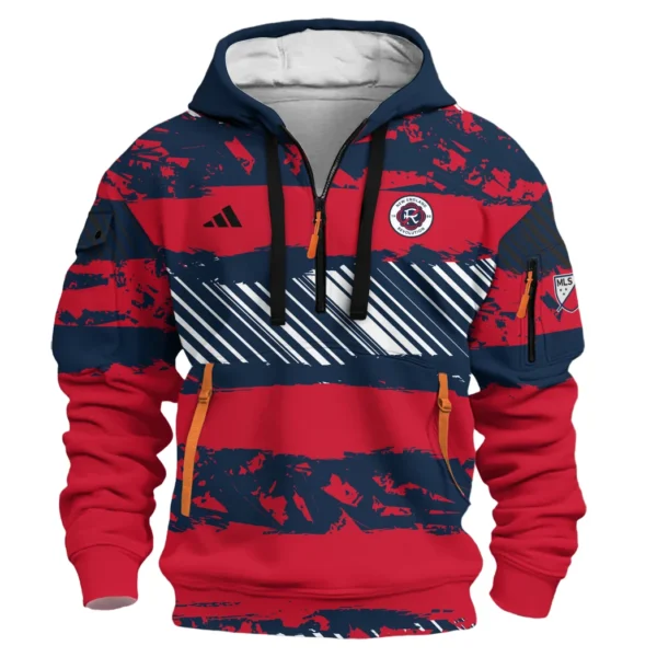 Athletic Half-Zip Hoodie, Team-Style Logo Print Hoodie Gift For Football Fans HVN1097 - Image 2
