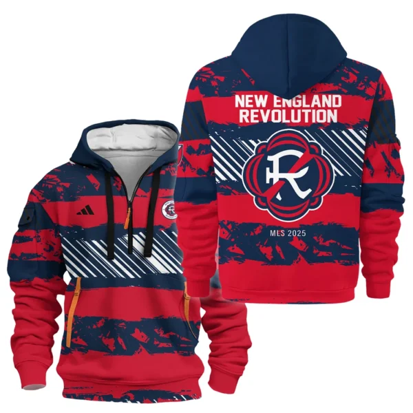 Athletic Half-Zip Hoodie, Team-Style Logo Print Hoodie Gift For Football Fans HVN1097