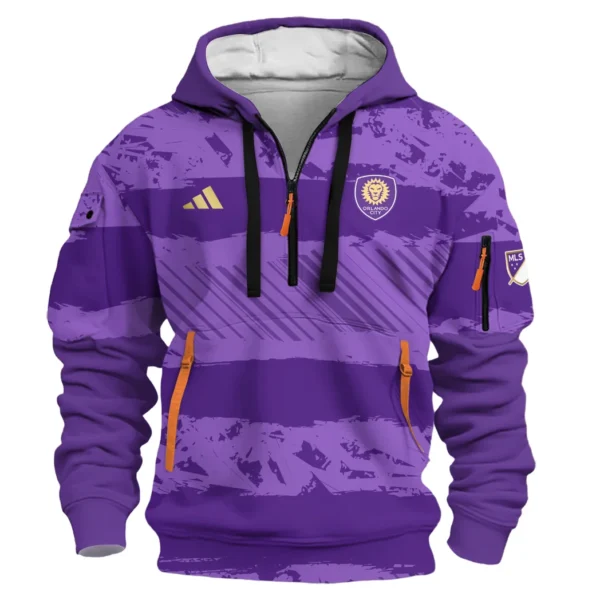 Everyday Hoodie Half Zipper, Athletic-Inspired Logo HVN1097 - Image 2
