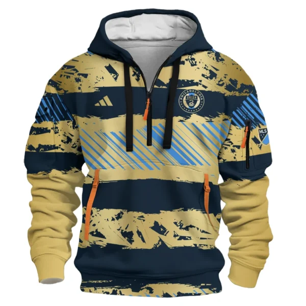 Lightweight Sports Hoodie Half Zipper, Unique Logo Print HVN1097 - Image 2