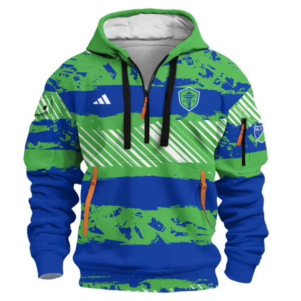 Urban Streetwear Hoodie, Half-Zip with Exclusive Logo HVN1097 - Image 2
