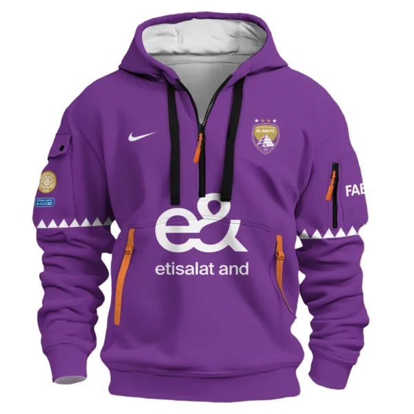 Casual Sports Hoodie Half Zipper, Modern Logo Detail Printing HVN1099 - Image 2