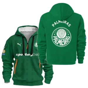 Street-Style Hoodie Half Zipper, Modern Sports Logo HVN1099