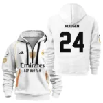 Street-Style Hoodie Half Zipper, Modern Sports Logo HVN1100