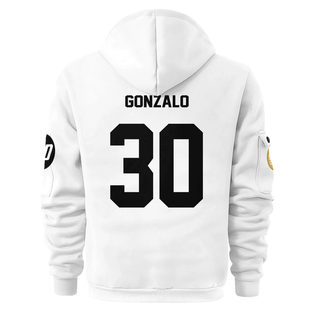 Athletic Half-Zip Hoodie, Team-Style Logo Print Hoodie Gift For Football Fans HVN1100 - Image 3