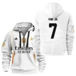 Lightweight Sports Hoodie Half Zipper, Unique Logo Print HVN1100