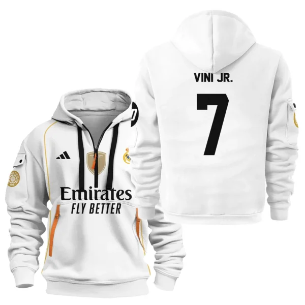 Lightweight Sports Hoodie Half Zipper, Unique Logo Print HVN1100