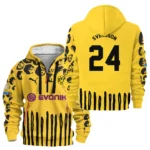 Street-Style Hoodie Half Zipper, Modern Sports Logo HVN1101