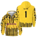 Athletic Half-Zip Hoodie, Team-Style Logo Print Hoodie Gift For Football Fans HVN1101