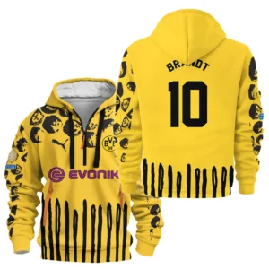Casual Sports Hoodie Half Zipper, Modern Logo Detail Printing HVN1101