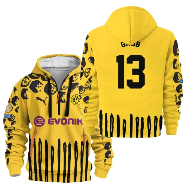 Outdoor Half-Zip Hoodie, Team Spirit Logo Design HVN1101