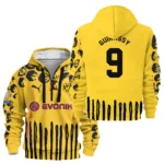 Street-Style Hoodie Half Zipper, Modern Sports Logo HVN1101