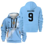 Athletic Half-Zip Hoodie, Team-Style Logo Print Hoodie Gift For Football Fans HVN1102
