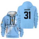 Casual Sports Hoodie Half Zipper, Modern Logo Detail Printing HVN1102