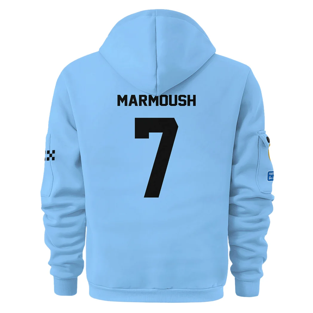 Street-Style Hoodie Half Zipper, Modern Sports Logo HVN1102 - Image 3