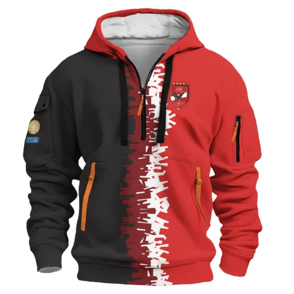 Athletic Half-Zip Hoodie, Team-Style Logo Print Hoodie Gift For Football Fans HVN1103 - Image 2