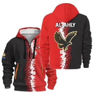 Athletic Half-Zip Hoodie, Team-Style Logo Print Hoodie Gift For Football Fans HVN1103