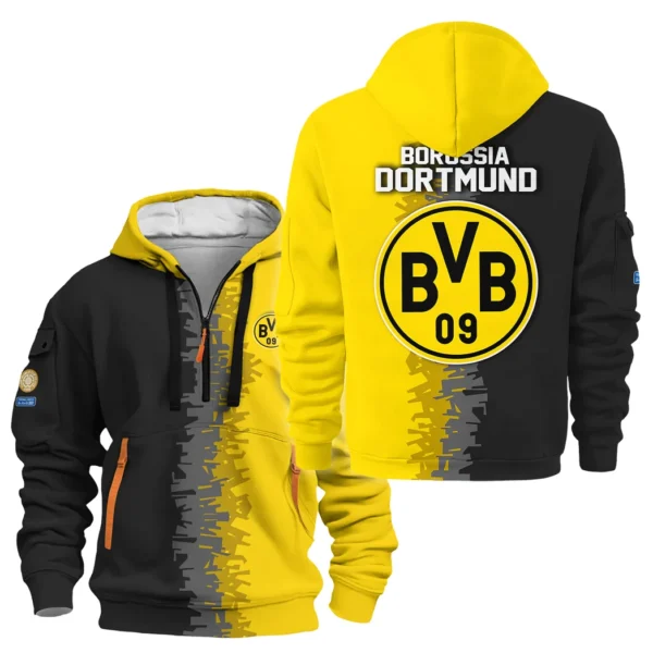 Outdoor Half-Zip Hoodie, Team Spirit Logo Design HVN1103