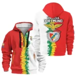 Lightweight Sports Hoodie Half Zipper, Unique Logo Print HVN1103