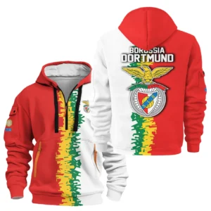 Lightweight Sports Hoodie Half Zipper, Unique Logo Print HVN1103