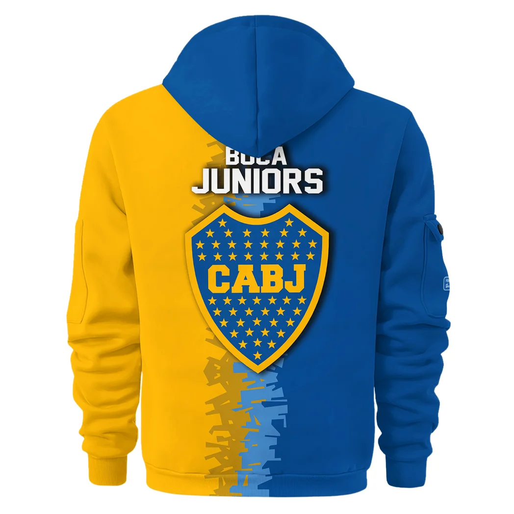 Street-Style Hoodie Half Zipper, Modern Sports Logo HVN1103 - Image 3