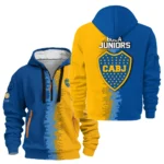 Street-Style Hoodie Half Zipper, Modern Sports Logo HVN1103